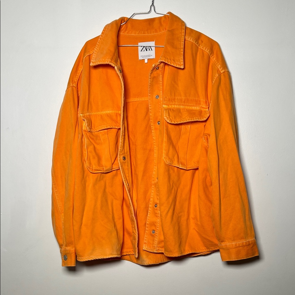 ZARA Orange Overshirt Jacket